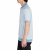 Áo Polo Mizuno Chính Hãng - Knit jacquard gingham short-sleeved ribbed collar - Màu Xanh| JapanSport E2MAC019-28
