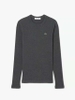 Áo Phông Lacoste nữ Chính hãng - Slim Fit Ribbed Cotton Long Sleeve - Màu Xám | JapanSport TF1692-51-050