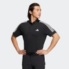 Áo Polo Adidas Nam Chính Hãng - Three-stripes Short-Sleeved Stretch Button-Down - Đen | JapanSport HT6862