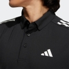 Áo Polo Adidas Nam Chính Hãng - Three-stripes Short-Sleeved Stretch Button-Down - Đen | JapanSport HT6862