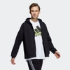 Áo Khoác Adidas Nam Chính Hãng - Wording Full Zip Hoodie - Đen | JapanSport GT6355