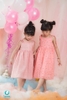 Váy thô xô hai dây hồng cam hoa nhí - 2XOCAM