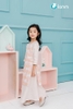 SET Áo dài thô Michael Miller unicorn hồng cam