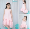 Váy linen chân voan tơ mullet hồng