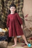 Váy thô cào bông tay bồng babydoll nơ cổ đen