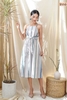 Váy linen hai dây yếm buộc nơ eo LISUMTRIP