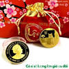 Cặp Xu Úc Hình Con Mèo Mạ Vàng Bạc tặng túi gấm lộc - Phukiensuutam.com