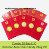 Bao Lì Xì Hình Con Mèo Thần Tài Mạ Vàng VIP