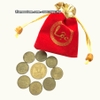 Combo phong thuỷ 1 xu 5.000, 8 xu 1.000 năm 2003 tặng kèm túi gấm lộc