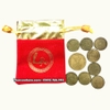 Combo phong thuỷ 1 xu 5.000, 8 xu 1.000 năm 2003 tặng kèm túi gấm lộc