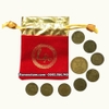 Combo phong thuỷ 1 xu 5.000, 8 xu 1.000 năm 2003 tặng kèm túi gấm lộc