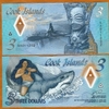 Cook Islands 3 Dollars 2021 Polyme UNC