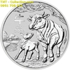 Xu Úc Hình Con Trâu Mạ Bạc Tặng Túi Gấm