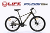 Xe đạp địa hình LIFE MX2500:  Xe địa hình cỡ bánh 26 inch, khung nhôm siêu nhẹ, không mối hàn,  cáp âm khung. Groupset SHIMANO 3x8 (24 tốc độ). Phanh đĩa dầu, Siêu Hot 2026