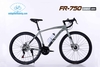 Xe đạp đua FASCINO FR750: Khung thép cường lực, group 21 tốc độ, tay lái và vành hợp kim nhôm 2 lớp, phuộc đơ, phanh đĩa