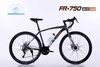 Xe đạp đua FASCINO FR750: Khung thép cường lực, group 21 tốc độ, tay lái và vành hợp kim nhôm 2 lớp, phuộc đơ, phanh đĩa