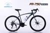Xe đạp đua FASCINO FR750: Khung thép cường lực, group 21 tốc độ, tay lái và vành hợp kim nhôm 2 lớp, phuộc đơ, phanh đĩa