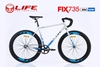 Xe đạp Fixed Gear LIFE Fix735: Khung thép cường lực sơn tĩnh điện, tem sơn bốc lửa, vành nhôm chém gió cao 6cm, Lốp 700x23C