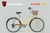 Xe đạp mini FASCINO FD26: Khung thép + Bộ truyền động SHIMANO 6 cấp độ, Bánh 26'' - Xe đạp thành phố Dành cho Phái đẹp