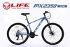 Xe đạp địa hình LIFE MX2350:   Xe địa hình cỡ bánh 27,5 inch, khung Nhôm siêu nhẹ, không mối hàn, cáp âm khung.   Groupset SHIMING 3x8 (24 tốc độ). Phanh đĩa cơ, Siêu Hot 2026