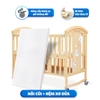 Nôi gỗ cho bé 6 chế độ Chilux Peace – Natural + nệm xơ dừa