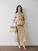 Áo Khoác Trench Coat Nữ Chelsea Dáng Lửng Kèm Đai Màu Be Công Sở WALENTY