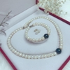 Bộ Ngọc Trai Trắng Phối Ngọc Xanh Đen Lớn Sang Trọng