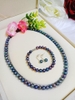 Bộ Ngọc Trai Xanh Lông Công Quý Phái