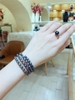 Combo Kiềng Tay Ngọc Trai Quấn + Hoa Tai Xanh Đen Duyên Dáng
