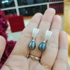 Hoa Tai Ngọc Trai Giọt Xanh Đen Quý Phái