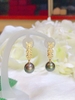 Hoa Tai Ngọc Trai Xanh Rêu Cao Cấp Sang Trọng