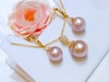 Set Dây Chuyền + Hoa Tai Ngọc Trai Tím Hồng Cao Cấp