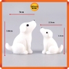 Mô hình Chó trắng ngửa mặt - Lớn - Phụ kiện trang trí thủy sinh, bán cạn terrarium, tiểu cảnh, sen đá, decor nội thất
