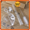 Bộ ống kèm khay đĩa đựng thức ăn cho cá tép Acrylic - 22cm - Tặng kèm chổi vệ sinh