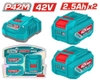 Bộ 2 pin Lithium 42V/ 2.5Ah và 1 sạc 42V Total TFBCPM25221