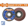 Nhám xếp nâu 115mmx22.2 mm,P40 WadFow WYL0411