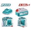 Bộ 1 Pin 4.0Ah Và Sạc 20V TFCLI2001E Dùng Pin Total TFBCPK1214