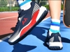 Giày Pickleball Lefus L041 Xanh Đen Viền Đỏ