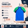 Áo Thể Thao Lacoste Chính Hãng Màu Xanh Ultra Dry TH8951-51-HI4