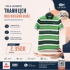 Áo Polo Lacoste Chính Hãng kẻ ngang xanh trắng-DH7497-99-IQC
