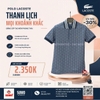 Áo Polo Lacoste Chính Hãng màu xanh dương đậm họa tiết Monogram-DH1417-51-QIE
