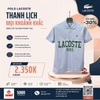 Áo Polo Lacoste Chính Hãng màu xanh nhạt chữ xanh lá-PH7419-99-J2G