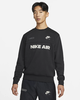 Bộ Thể Thao Màu Đen-Nike Air Men's Brushed-Back Fleece Crew-DM5208-010/DM5210-010