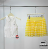 Chân Váy Thể Thao Chính Hãng Màu Vàng Caro Pom Pêche SOLENE
