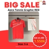 Bộ Thể Thao Màu Đỏ Trắng- MEN COURT GRAPHIC POLO RED-2041A171-601/204A175-100
