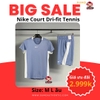 Bộ Thể Thao Nike Màu Trắng Xám- NikeCourt Dri-FIT Advantage Tennis Top -DD8317-493/CV2545-493