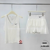 Chân Váy Thể Thao Chính Hãng Nike Màu Trắng Xếp Tầng Hai Bên CV4679-100