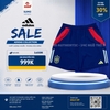 Quần Thể Thao Adidas Chính Hãng Màu Đỏ Xanh -IP6394