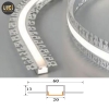 Nhôm âm trần thạch cao uốn cong bản rộng 20mm