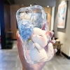 Ốp Mèo Hoa Xanh sóng nổi